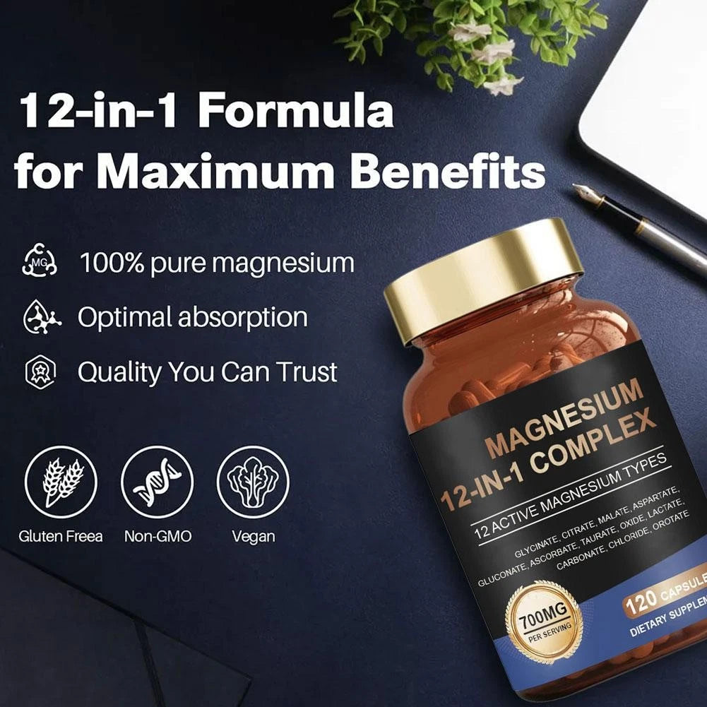Ageproof Lab® Magnesium 12-in-1 Complex: Sleep, Stress Relief & Heart Support